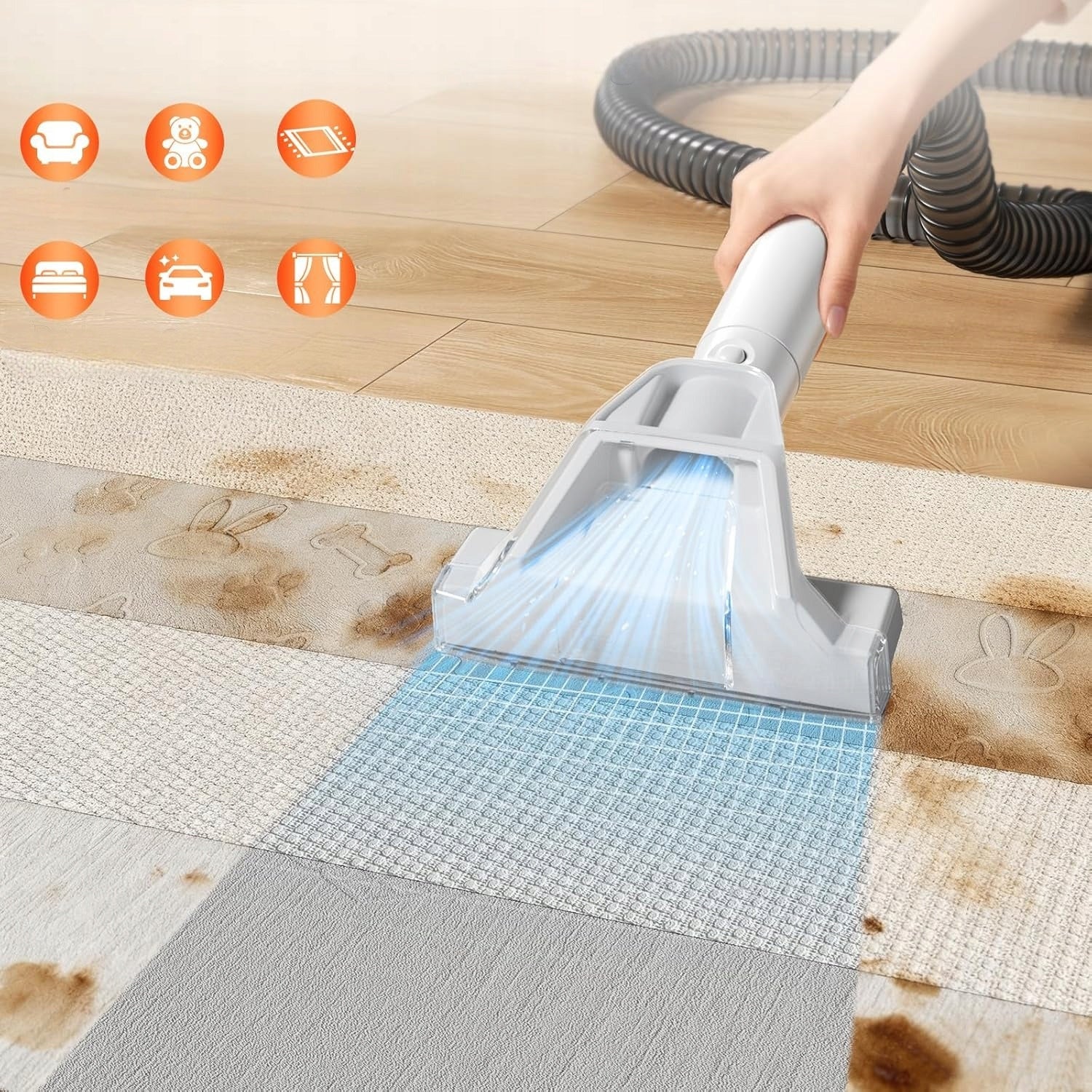 15KPA COMPACT WET AND DRY VACUUM CLEANER FOR UPHOLSTERY CLEANING Clean water tank capacity 1.5 l