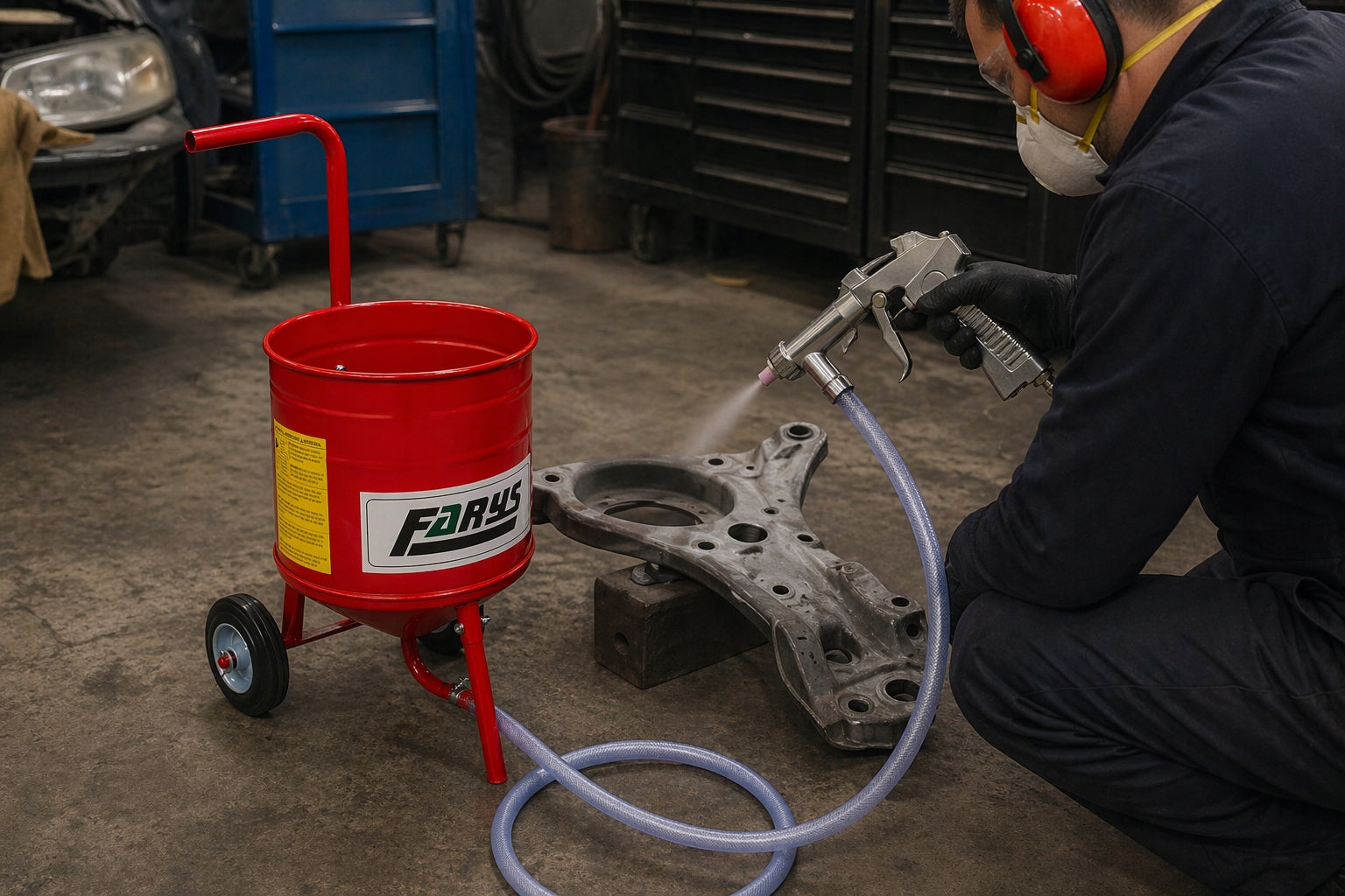 15L FR7045 Siphon Sandblaster For Rust Removal Paint Sandblasting Mobile Manufacturer code FR7045