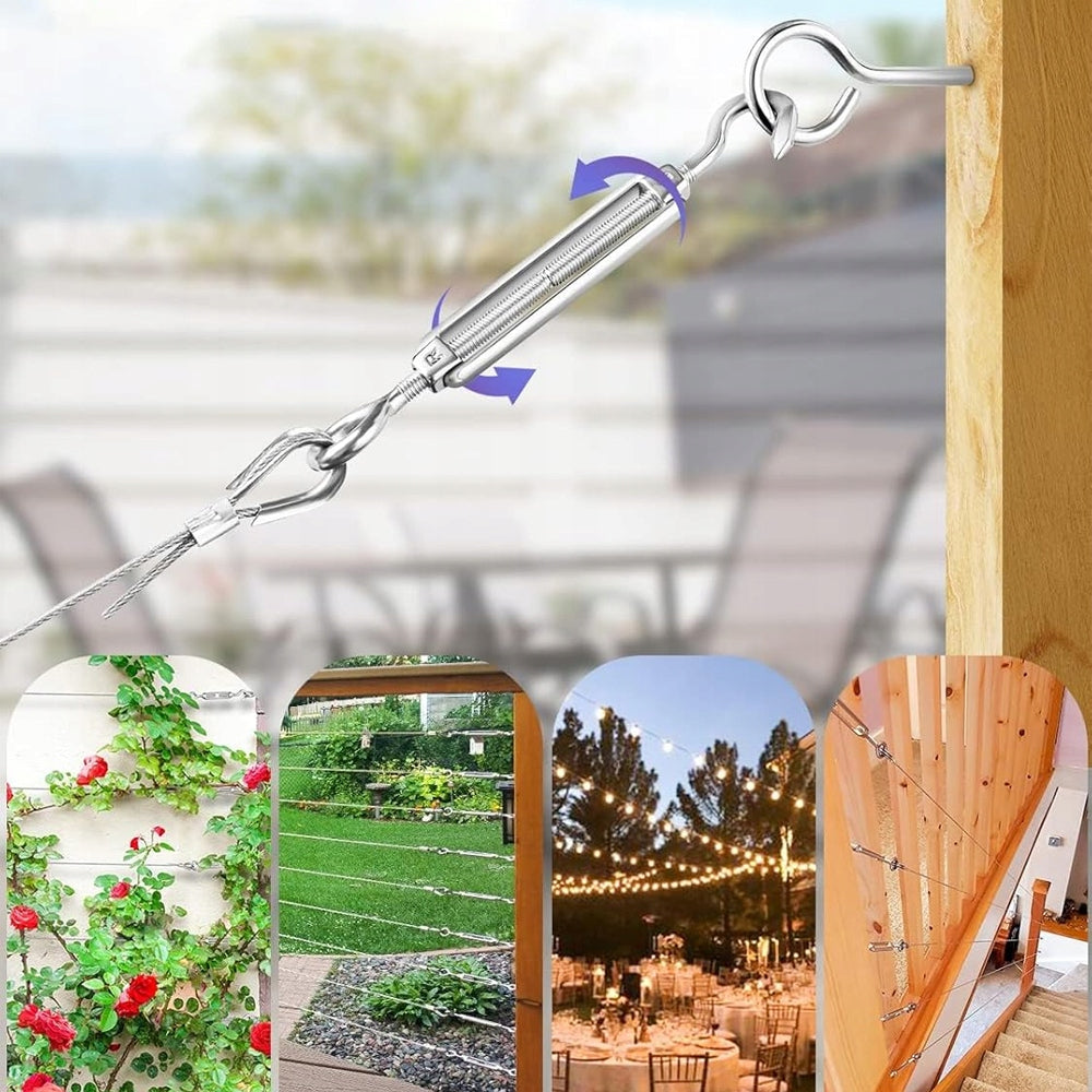 15M STAINLESS STEEL CABLE 3MM STEEL CONSTRUCTION 7X7 FOR PERGOLAS AND CORDS Brand Bedee
