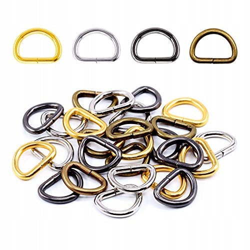 15MM METAL D RINGS FOR HARDWARE BAGS 120PCS 4 COLORS METAL Brand no brand