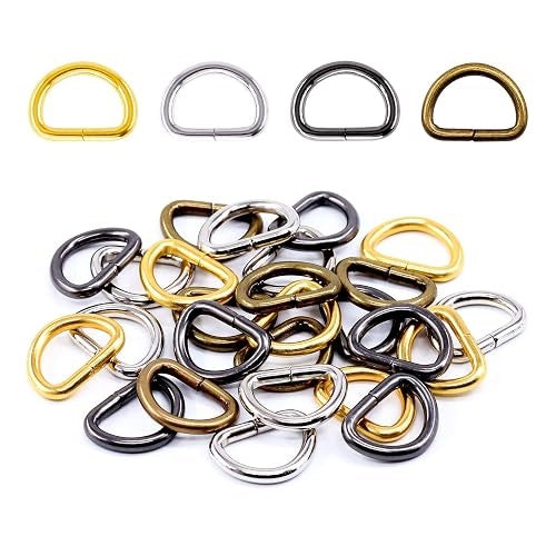 15MM METAL D RINGS FOR HARDWARE BAGS 120PCS 4 COLORS METAL