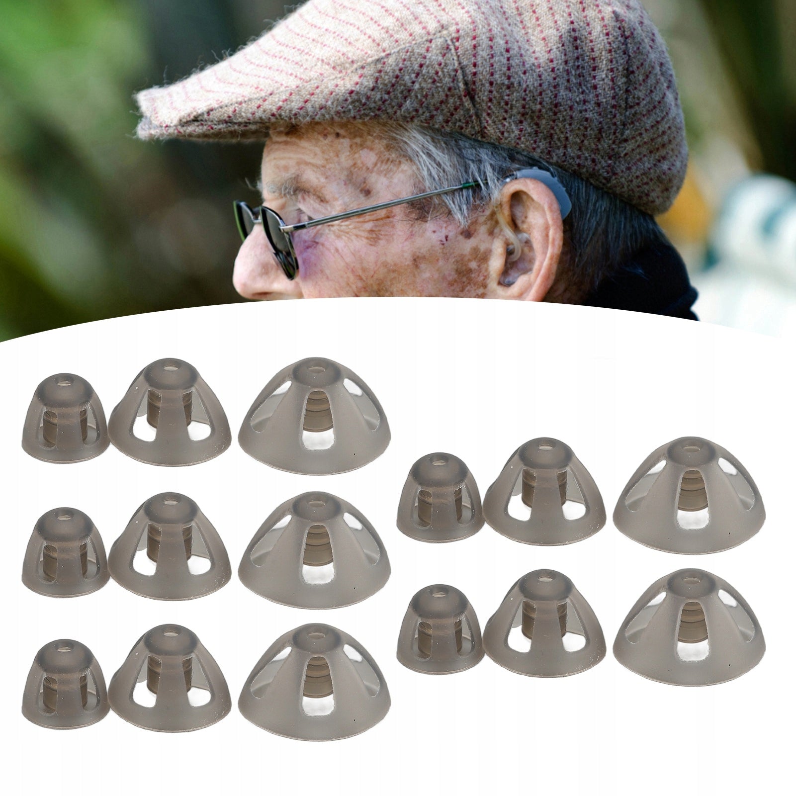 15PCS SILICONE EARBUDS FOR HEARING AID Batteries included no