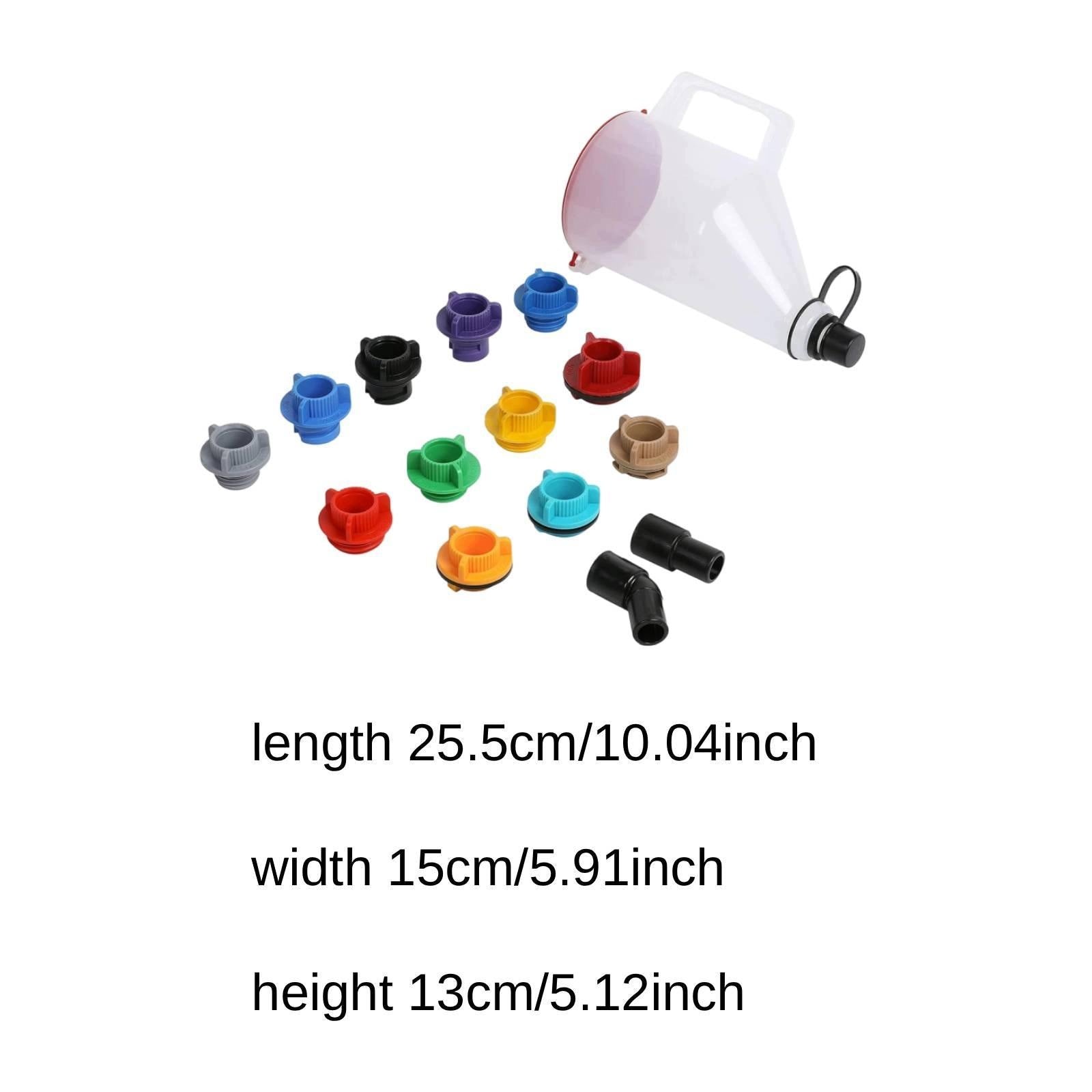 15x Engine Oil Funnel Kit Automotive Use Portable Practical Professional Packaging status original