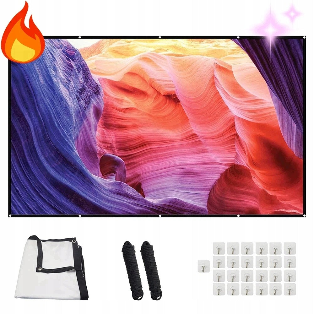 16:9 4K PROJECTION SCREEN 120 INCHES 265X150 LINKS HOOKS HOME THEATER Packaging status original