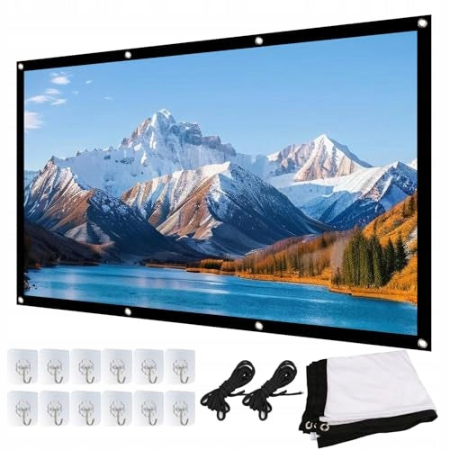 16:9 HD PROJECTION SCREEN FOLDING HOME OFFICE SCHOOL gift included Model B0FQN9P89Z