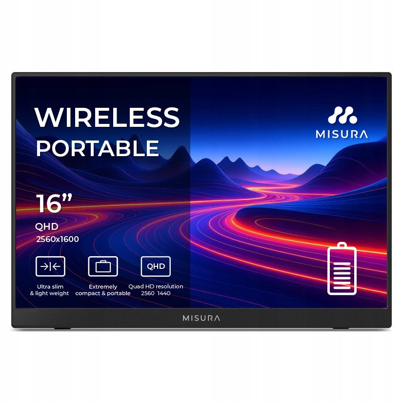 16" QHD 2.5K Portable Wireless Monitor with Battery – MISURA P160QHBW