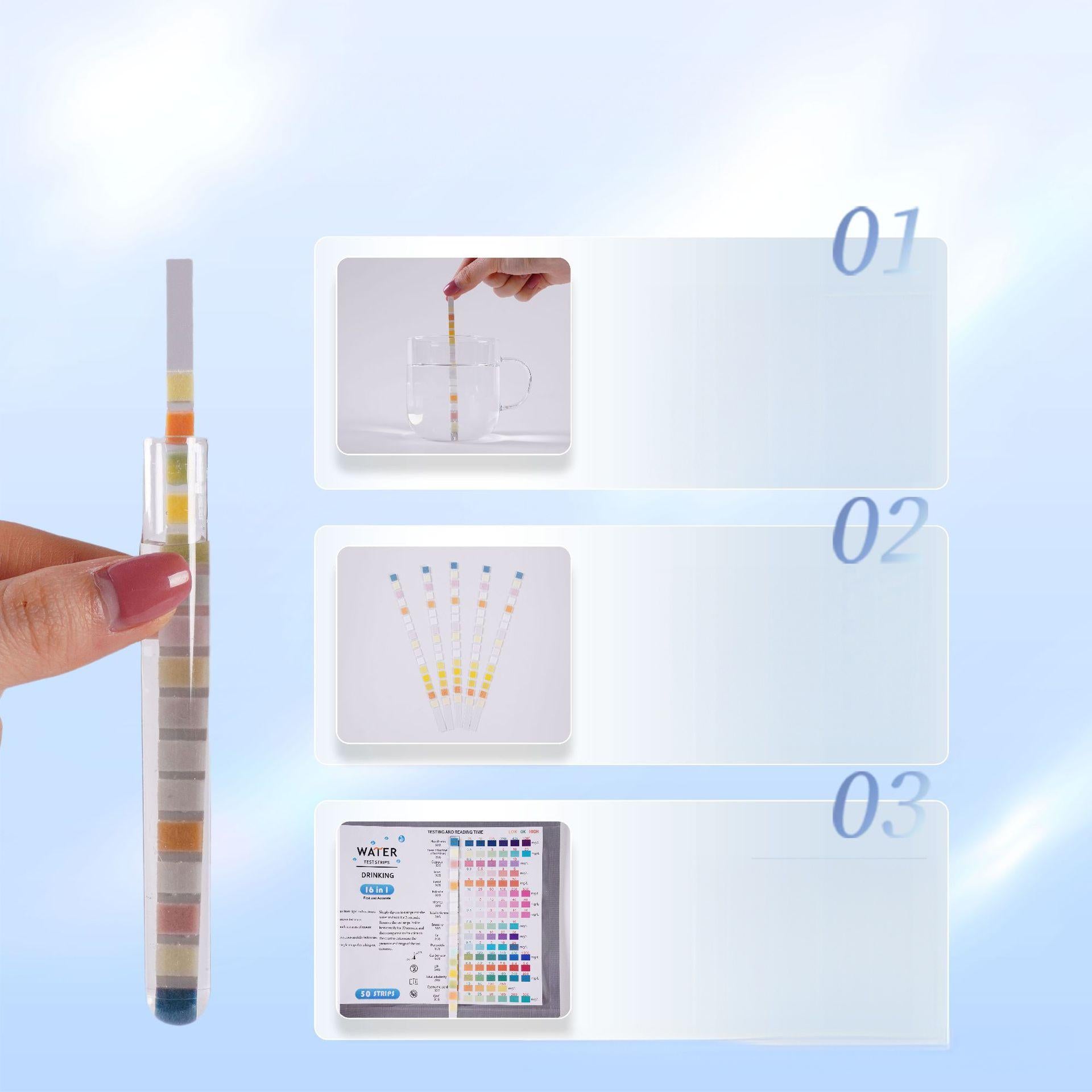 16-in-1 Water Hardness & pH Test Kit with 50 Test Strips Packaging status original