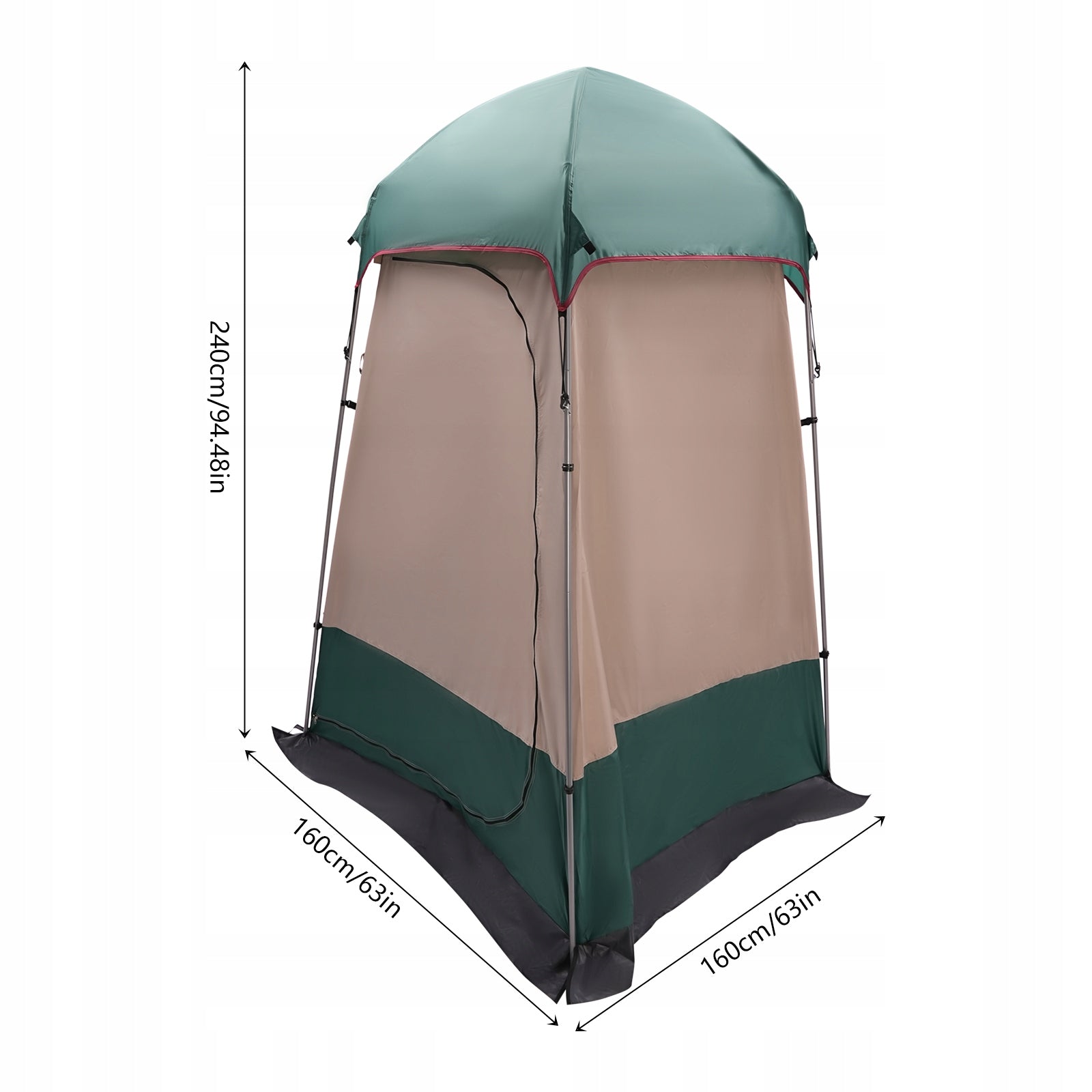 160*160*240cm Shower Tent Camping Privacy Shelter Toilet Tent for Hiking Waterproofness 1500 mm