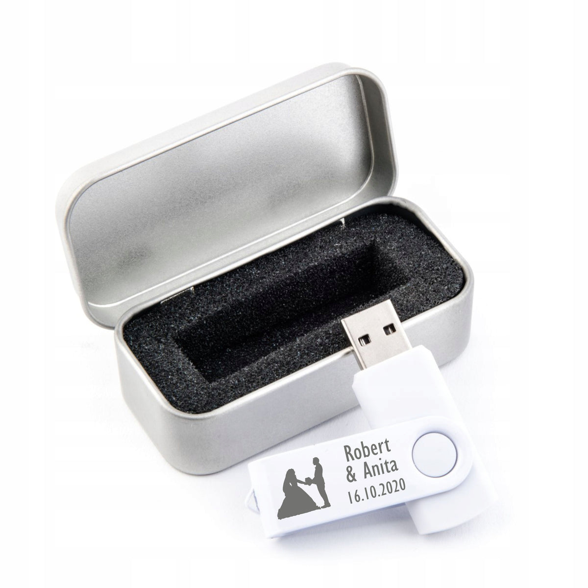 16GB USB 3.0 flash drive box + WEDDING ENGRAVING
