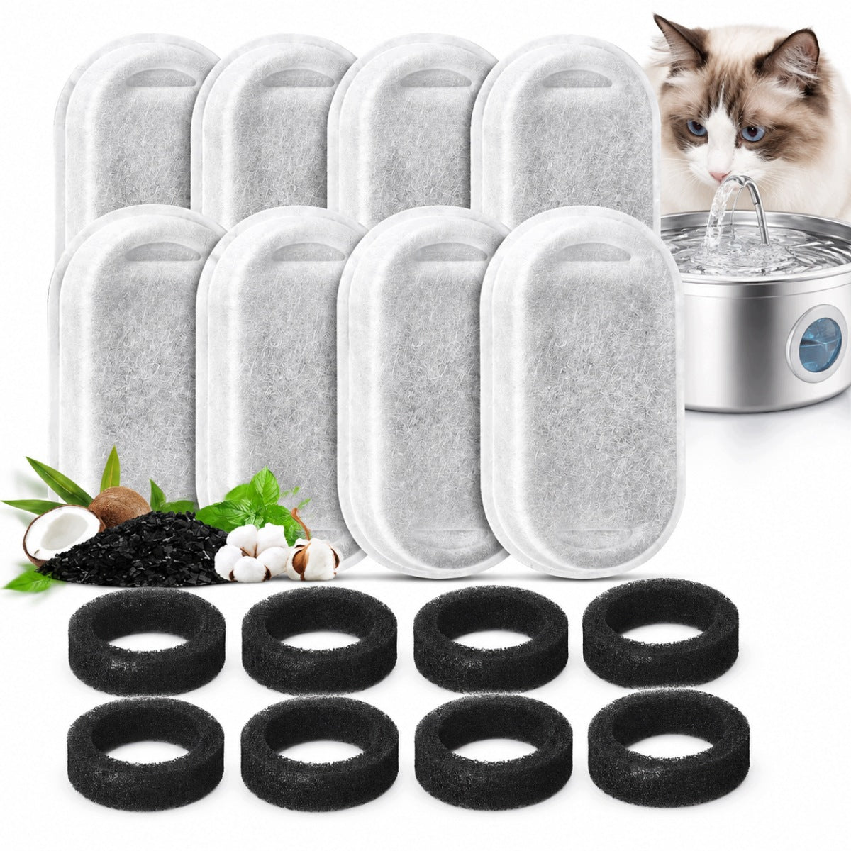 16PCS CARBON FILTER FOR DOG CAT WATER FOUNTAIN DRINKER