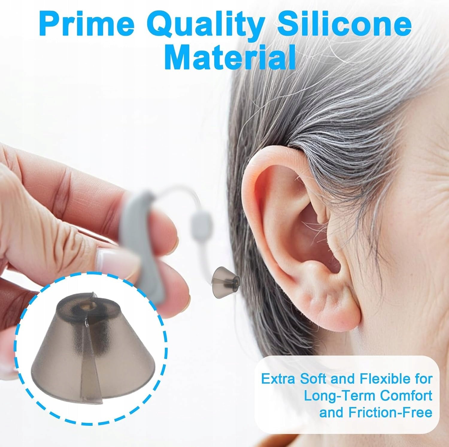 16PCS HEARING AID COVERS SILICONE SOFT FLEXIBLE Medical device type accessories for a medical device or a product without an intended medical purpose