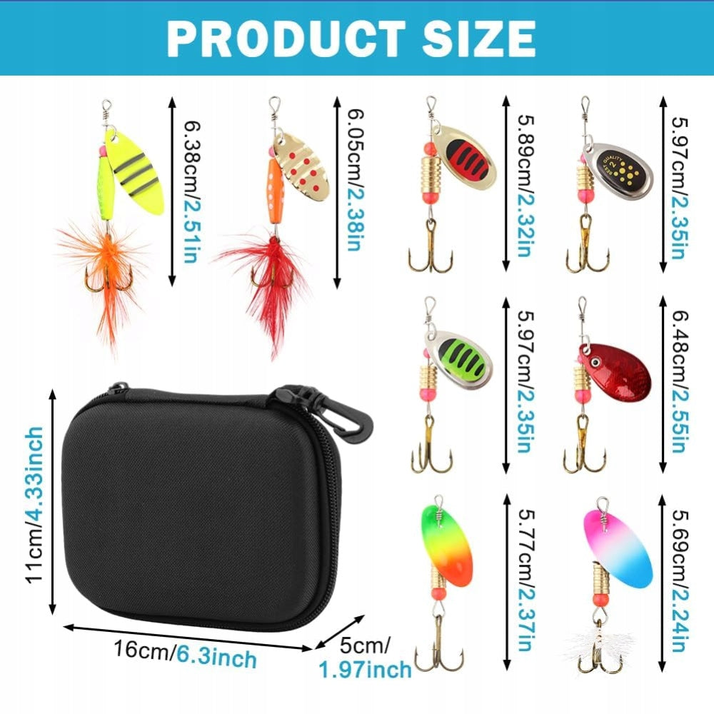 16Pcs Spinning Spinners Lures Sheets Set With Case For Pike Perch EAN (GTIN) 9331727737070