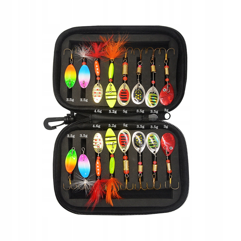 16Pcs Spinning Spinners Lures Sheets Set With Case For Pike Perch Manufacturer code SPXZYE-16