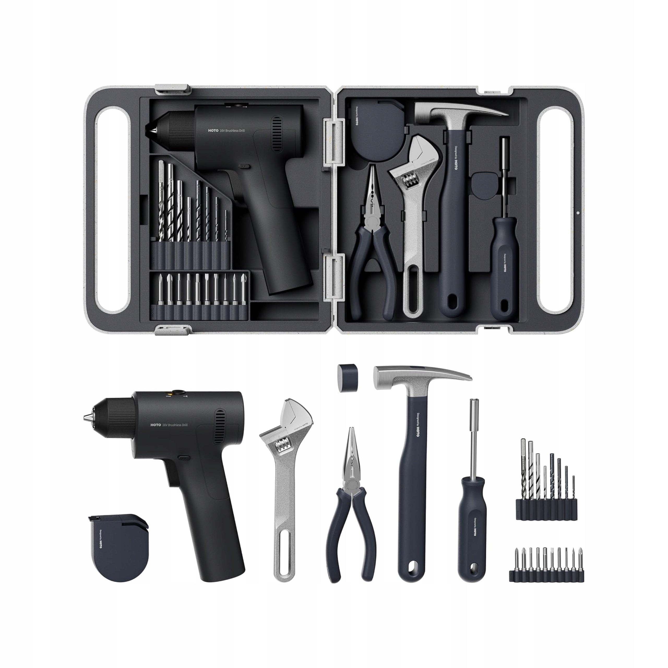 16V Cordless Drilling Machine with Mobile Suitcase Tool Kit