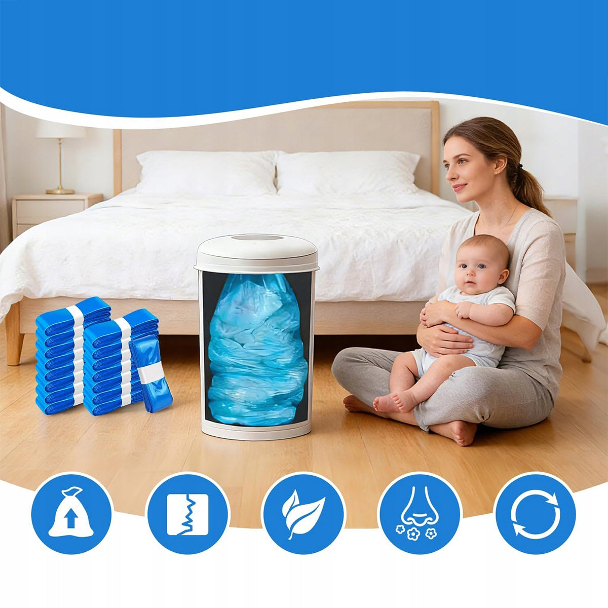 16X REFILL CONTAINER BAGS DIAPER BASKET PAMPERS Packaging status original