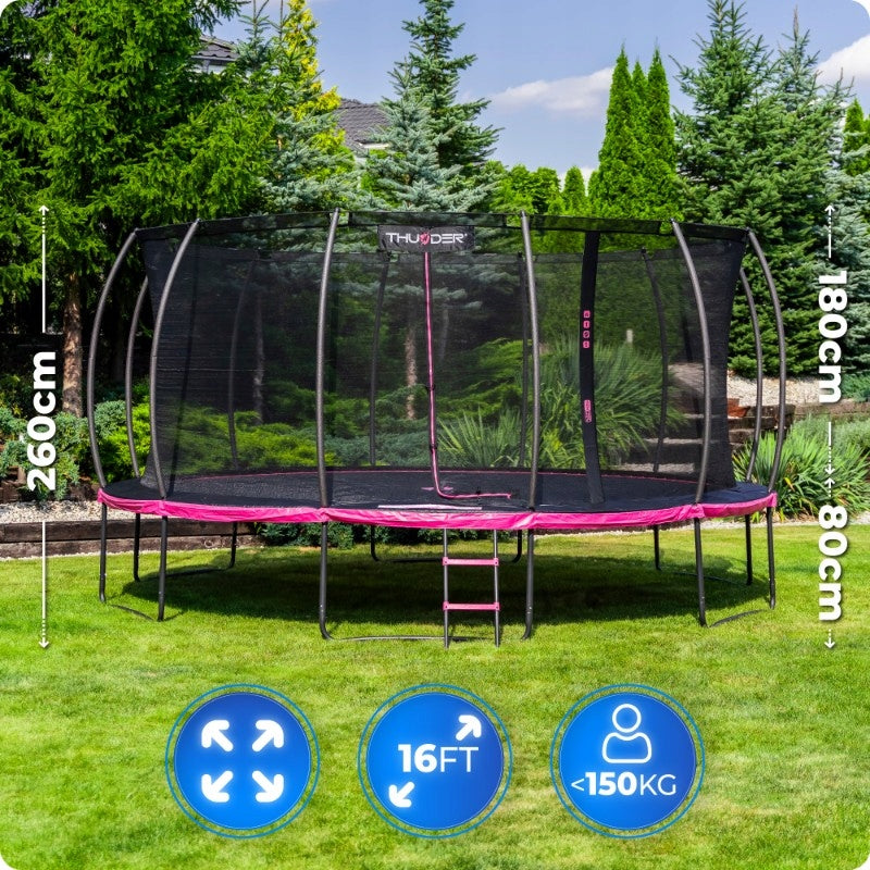 16ft 488CM Garden Jumping Trampoline for Kids Strong Huge Thunder Manufacturer code INSIDE-ULTRA-16FT-PINK