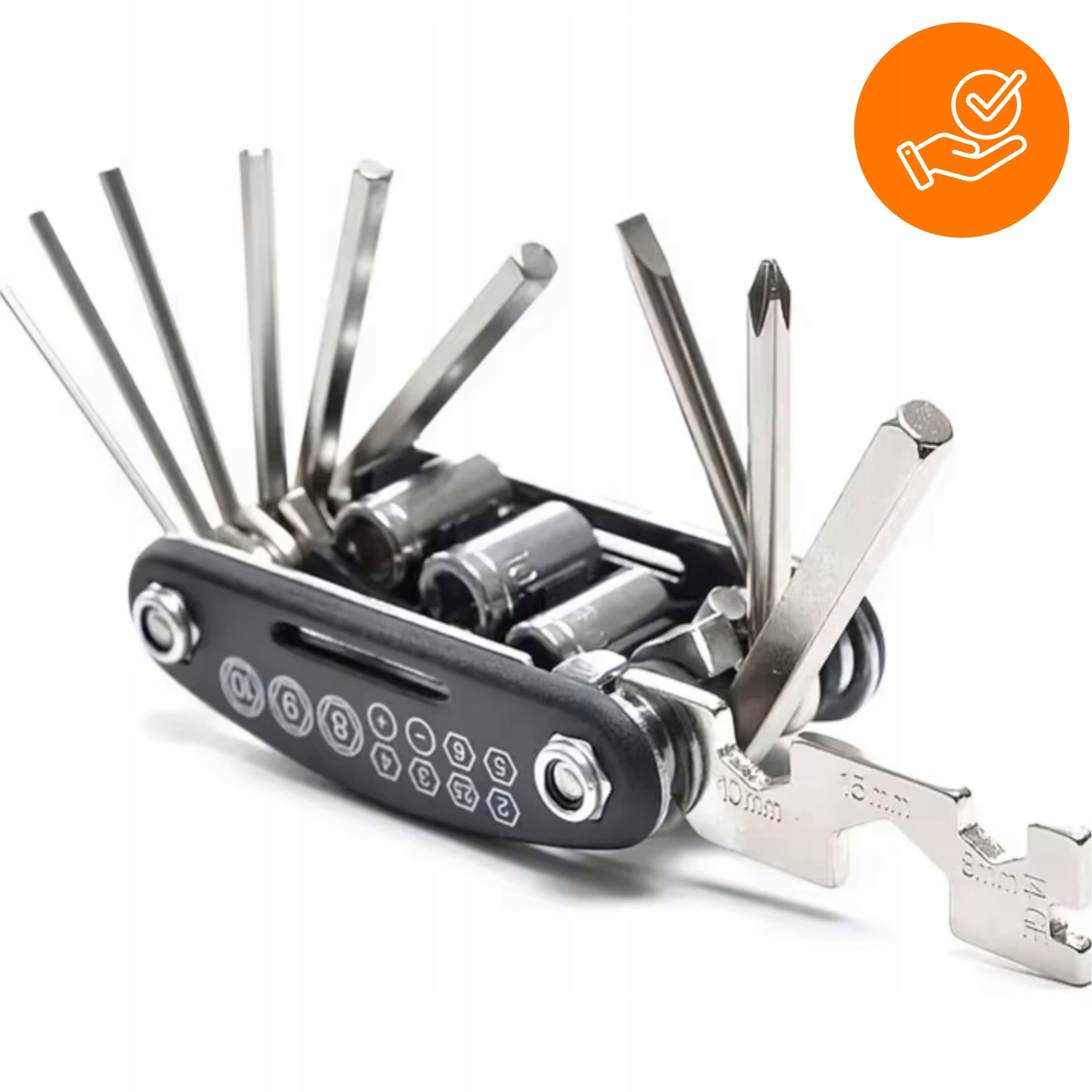 16in1 MULTITOOL BICYCLE WRENCHES TOOL REPAIR KIT + PATCHES, GLUE Brand EVI