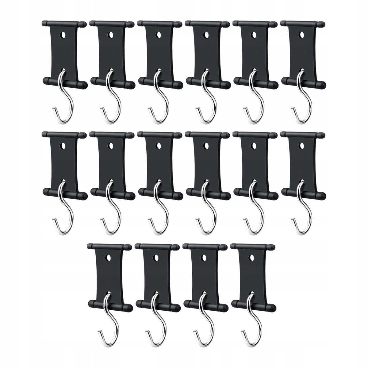16x RV Sunshade Hook Set Double Hole Strong Load Capacity Easy to Use Black