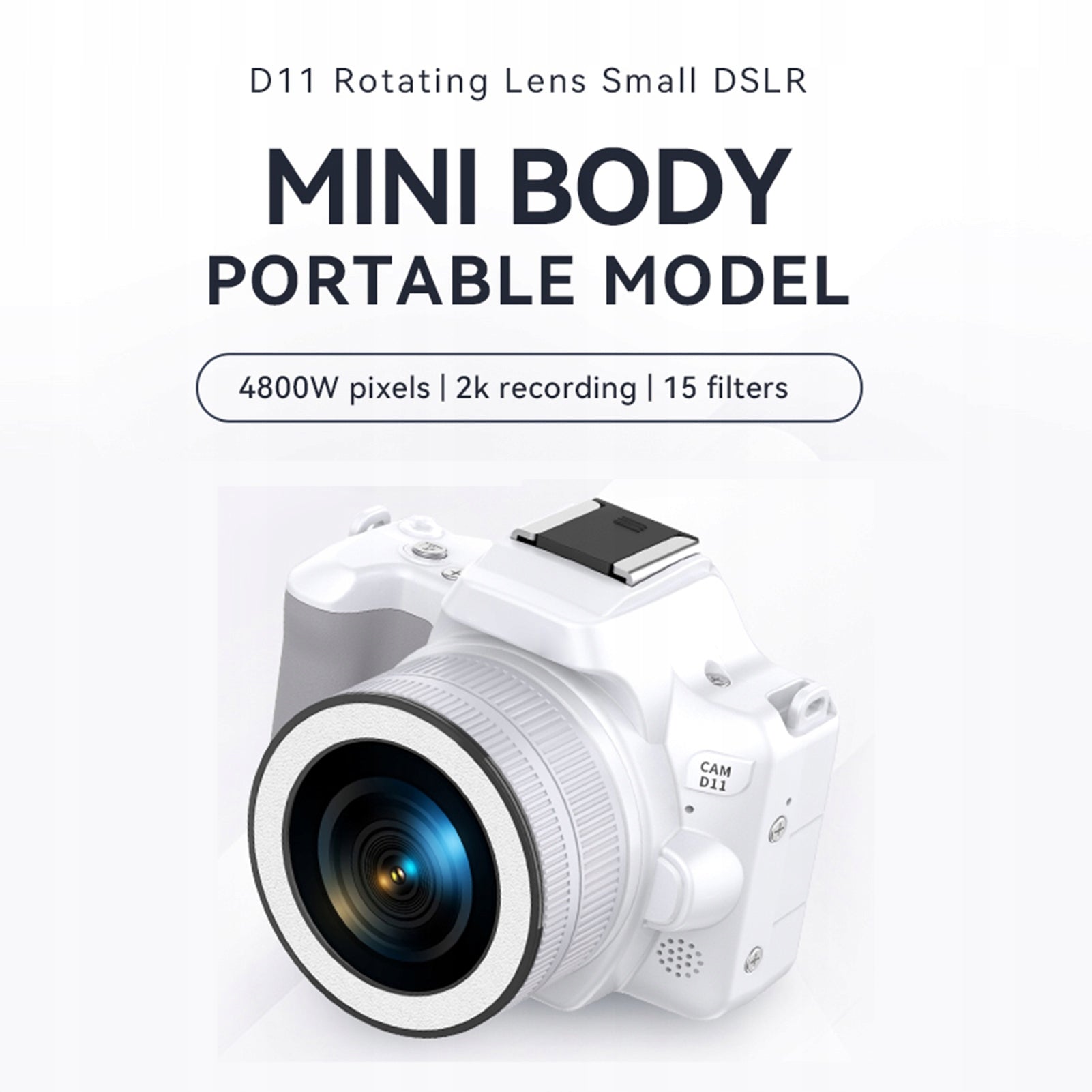 16x Zoom Digital Camera 48MP 2.0 \"2K Video Screen with Front CW