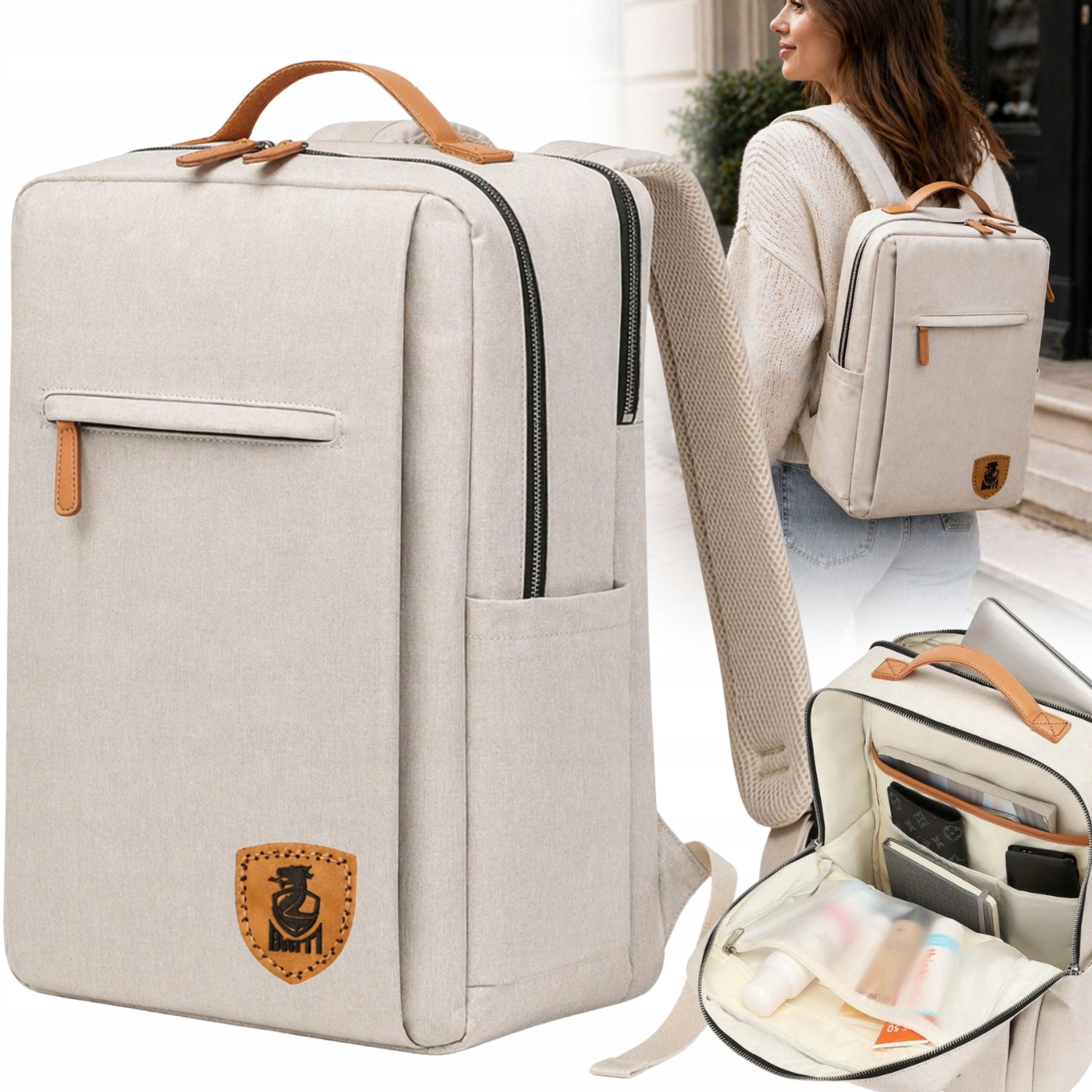 17" LAPTOP BACKPACK FOR WORK WOMEN'S ROOMY CARRY-ON LUGGAGE 40X30X20