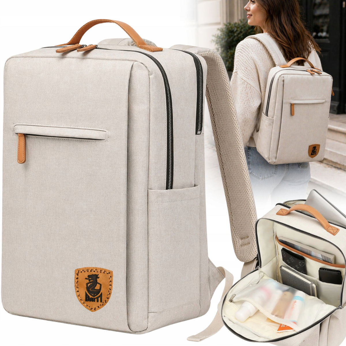 17" LAPTOP BACKPACK FOR WORK WOMEN'S ROOMY CARRY-ON LUGGAGE 40X30X20