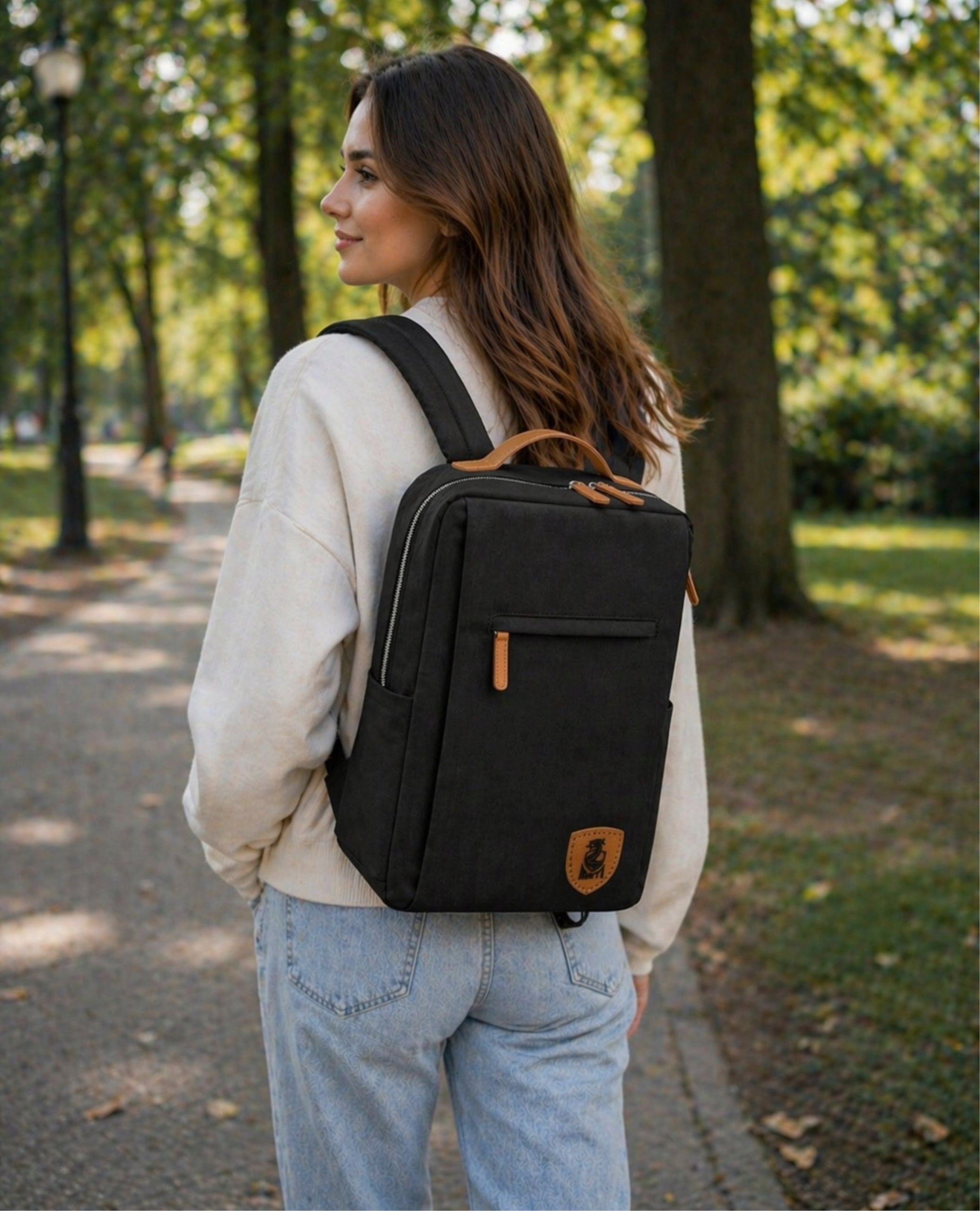 17" MEN'S WOMEN'S LAPTOP BACKPACK FOR SCHOOL WORK LARGE ROOMY BLACK Kind city