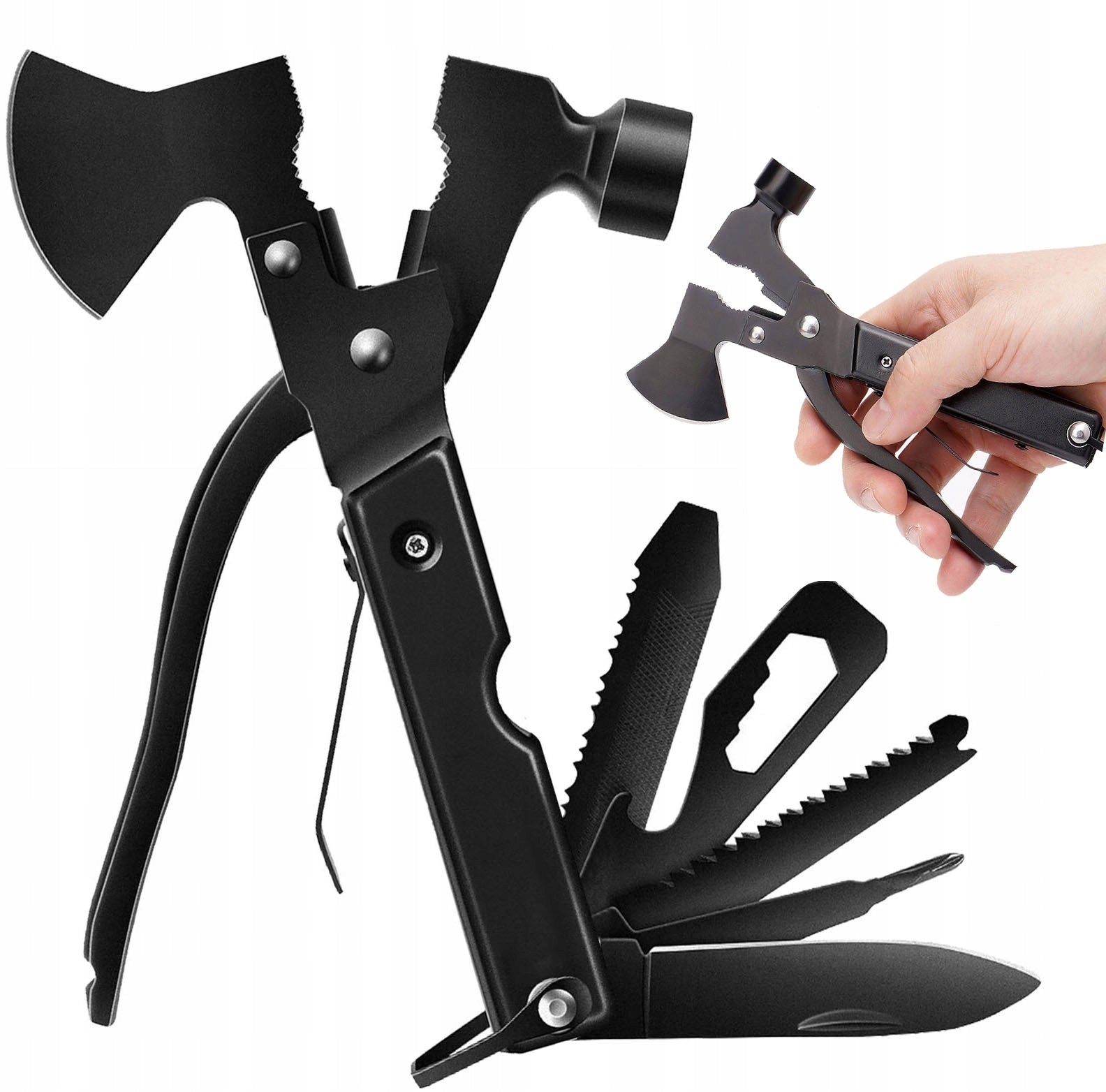 17-in-1 MULTIFUNCTIONAL SURVIVAL TOOL AXE HAMMER POCKET KNIFE