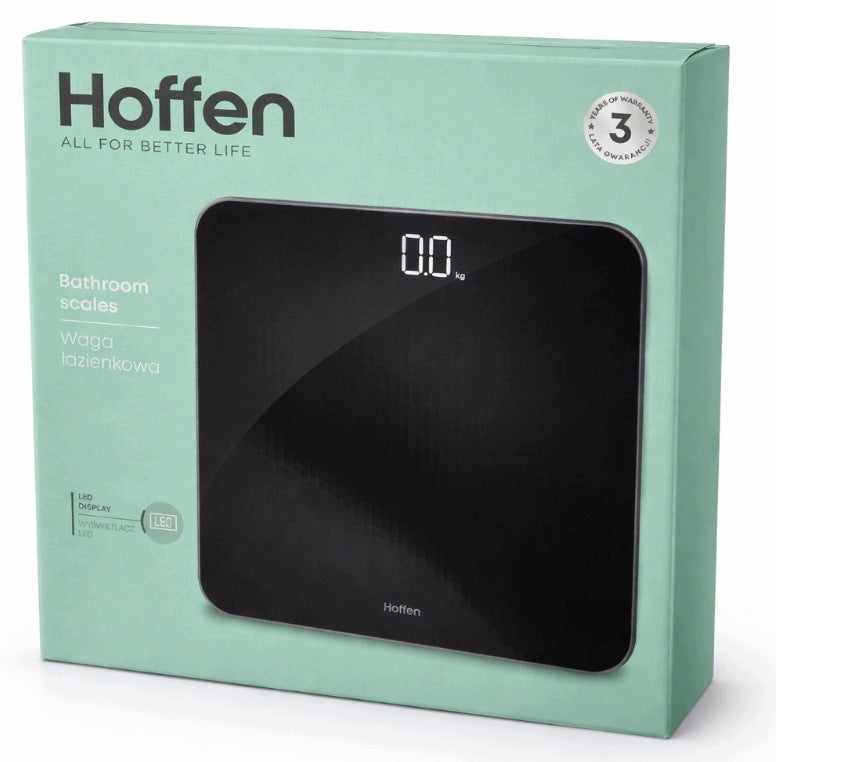 179 Bathroom scale Hoffen Black with LED display LBS-6441-1