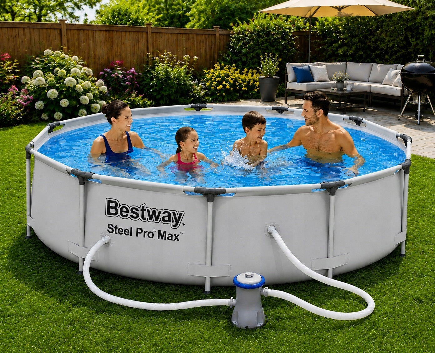 17in1 GARDEN RACK POOL 305x76 BESTWAY 56406 STEEL PRO MAX 2026 PUMP Manufacturer code 92829