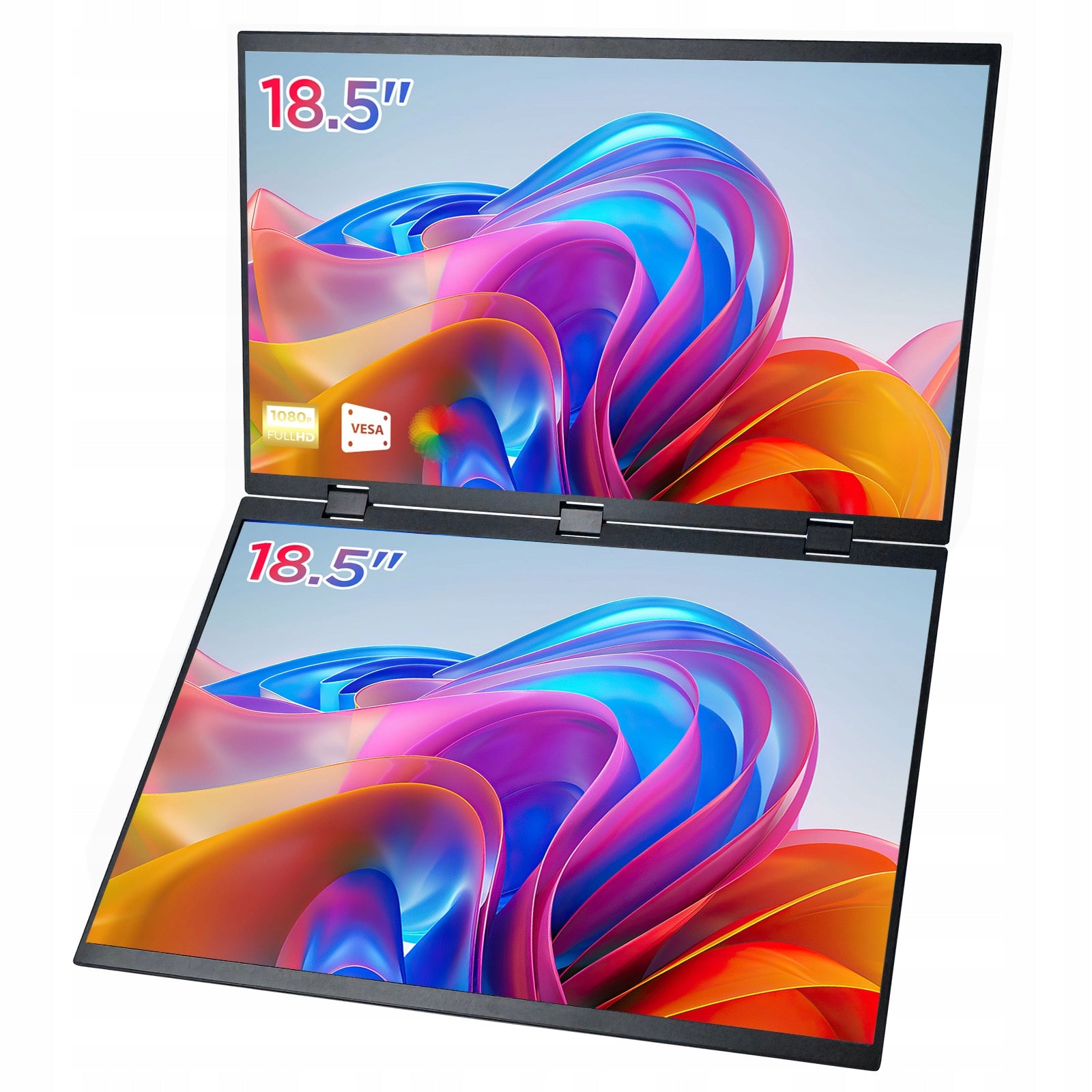 18.5" Upper and Lower Dual Portable Display 100Hz IPS, Dual Mini HDMI