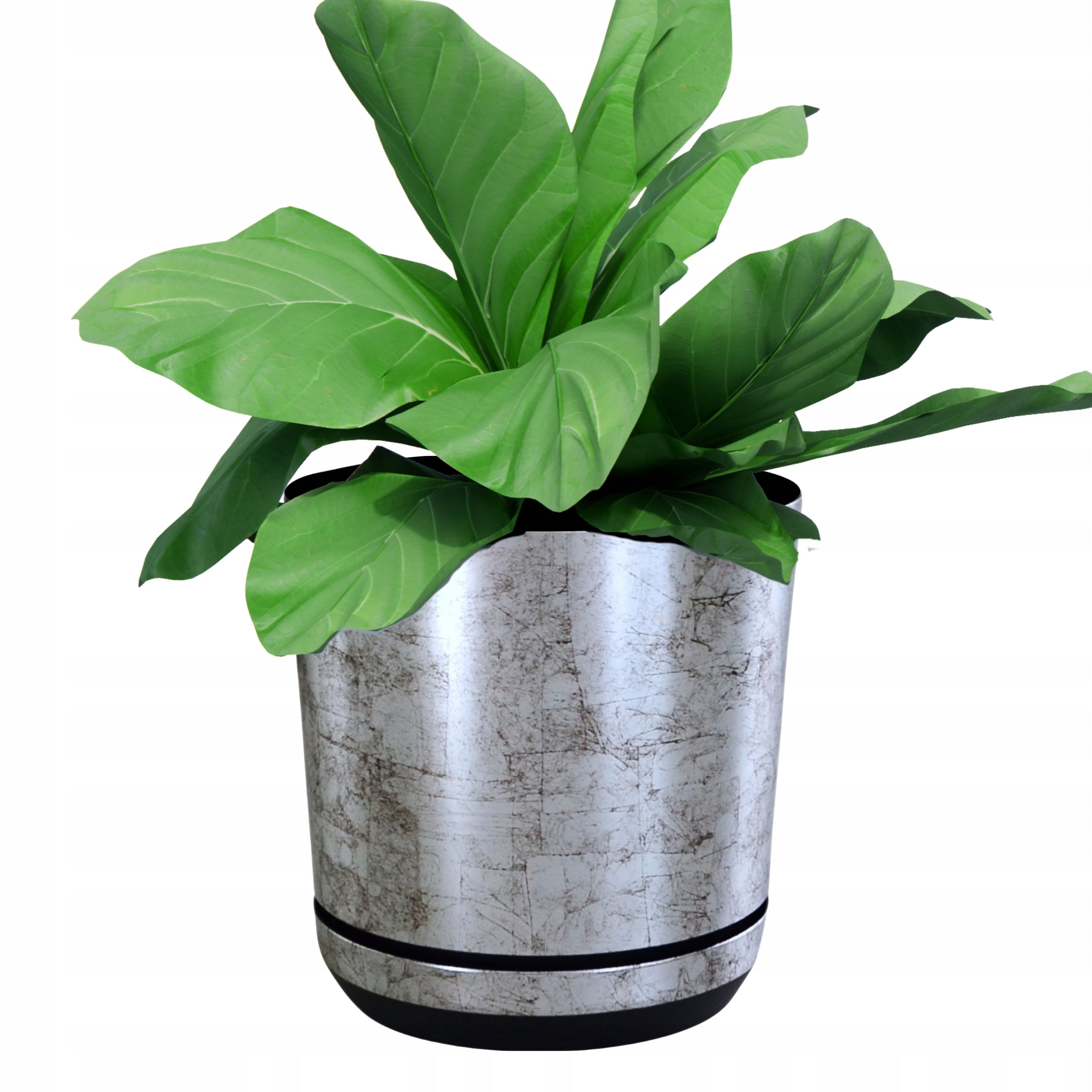 18 cm pattern OLD SILVER pot stand elegant rock stone effect