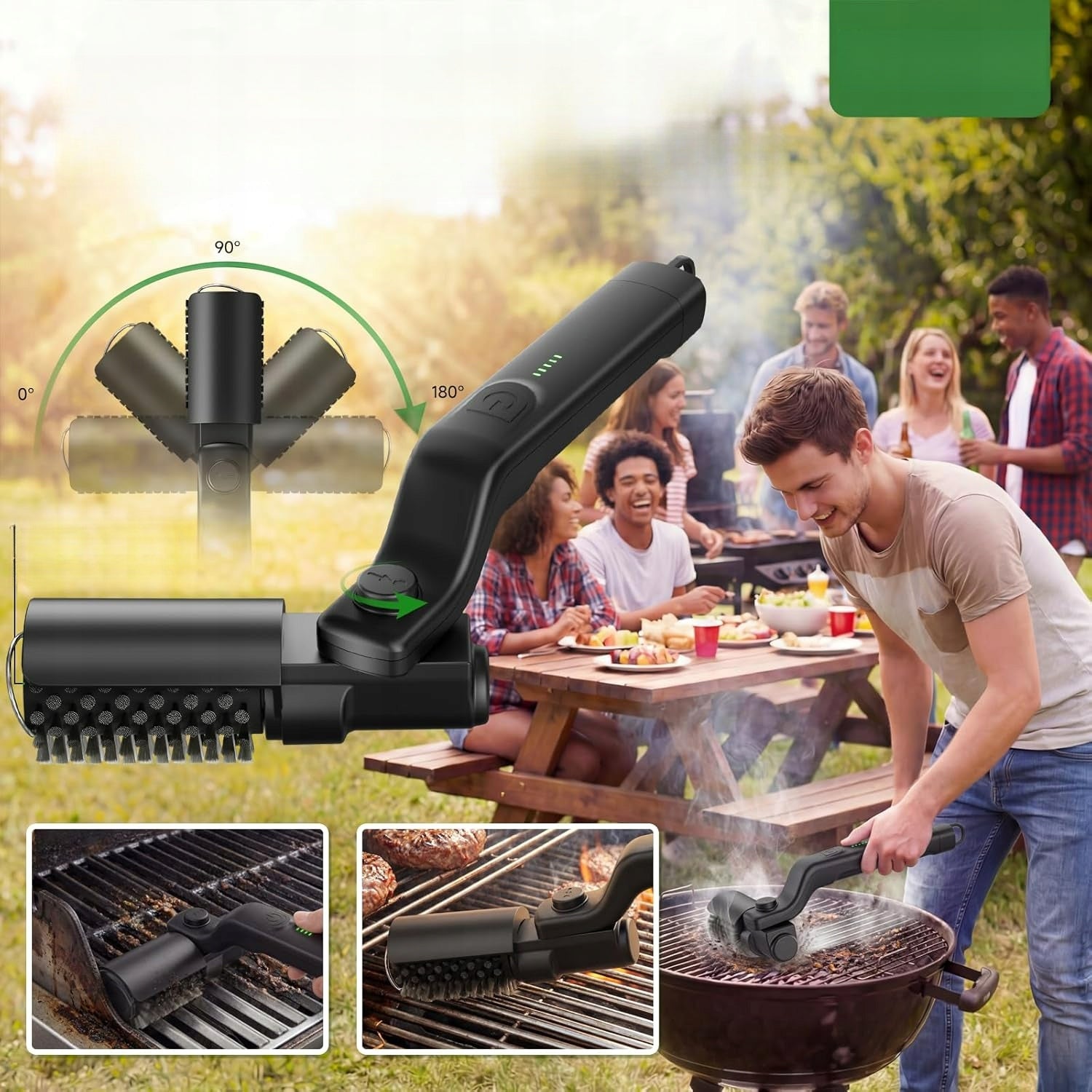 180° ADJUSTABLE ELECTRIC GRILL BRUSH FOR GRILL CLEANING Packaging status original