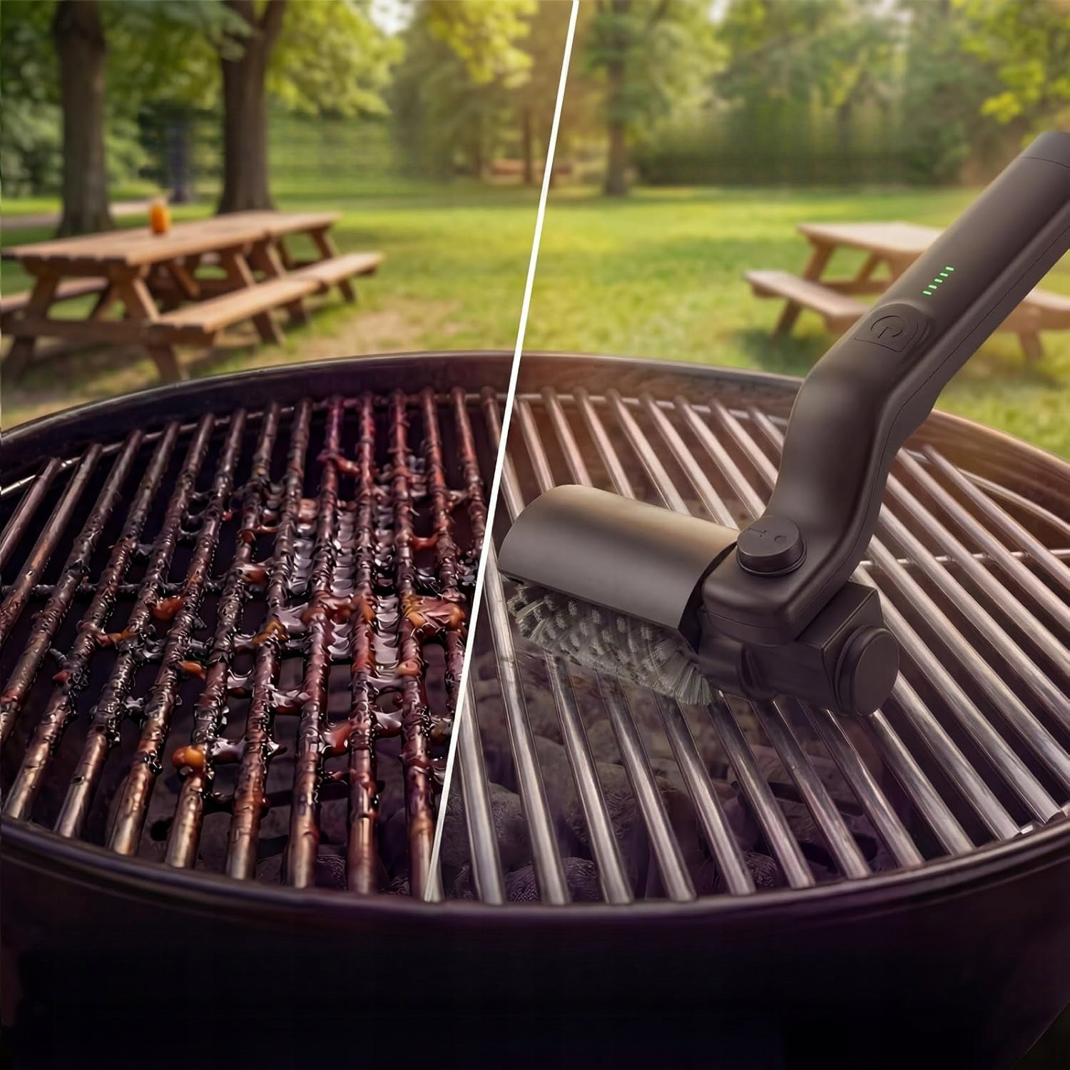 180° ADJUSTABLE ELECTRIC GRILL BRUSH FOR GRILL CLEANING Total length 36 cm