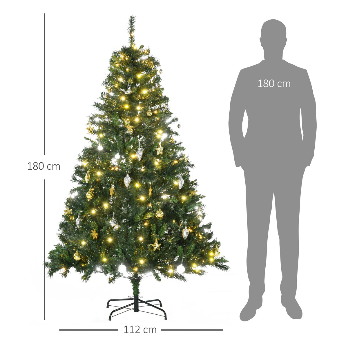 180 cm. Artificial Christmas tree, artificial cedar tree, with LED, Packaging status original