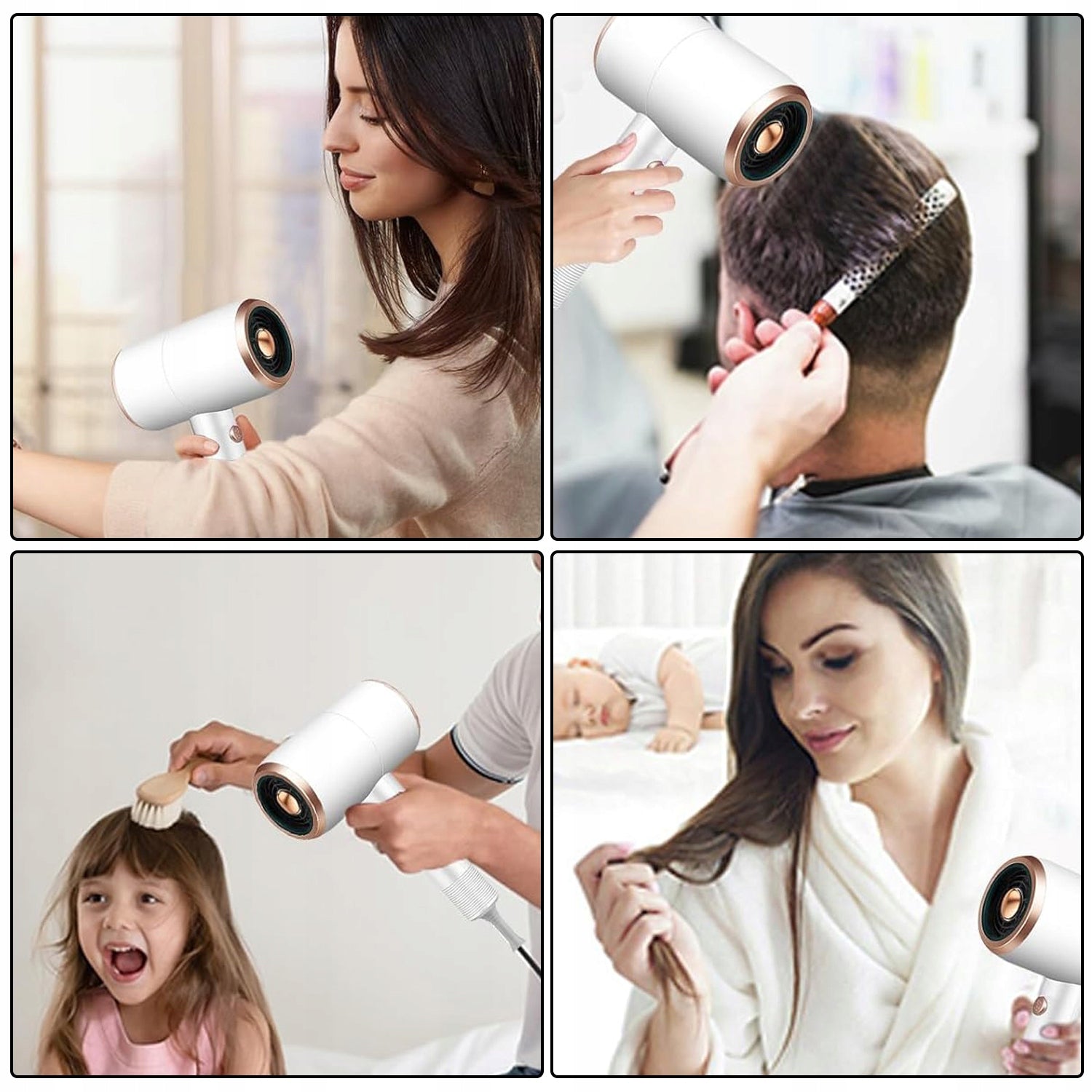 1800W IONIC HAIR DRYER WITH DIFFUSER – PROFESSIONAL AND FAST WHITE Brand no brand
