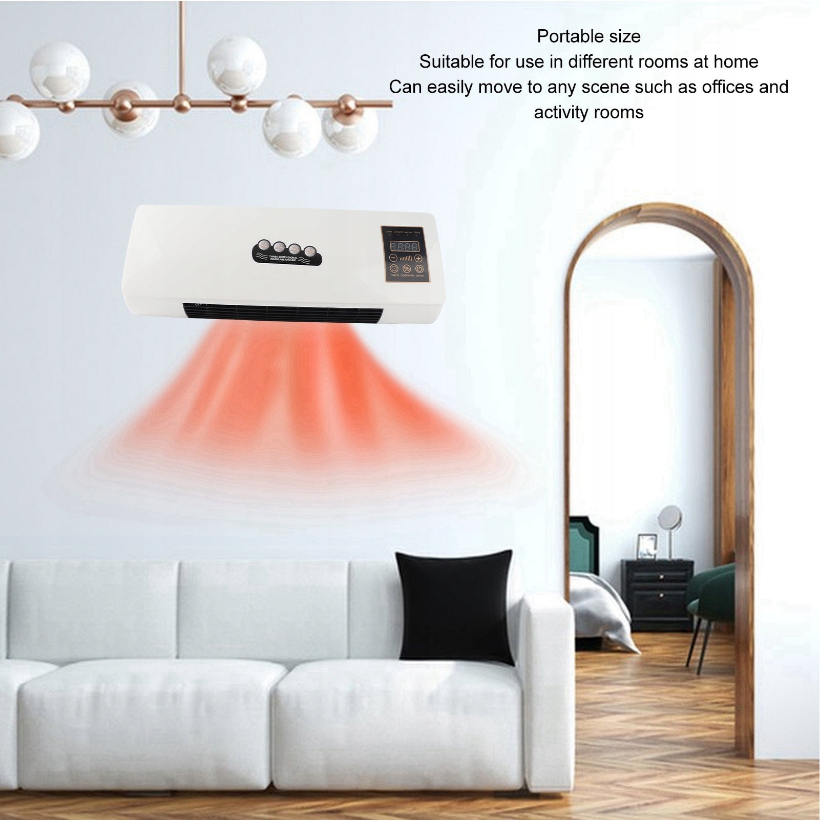 1800W wall heater electric heater PTC heater with remote control OB Range of energy efficiency classes A - G