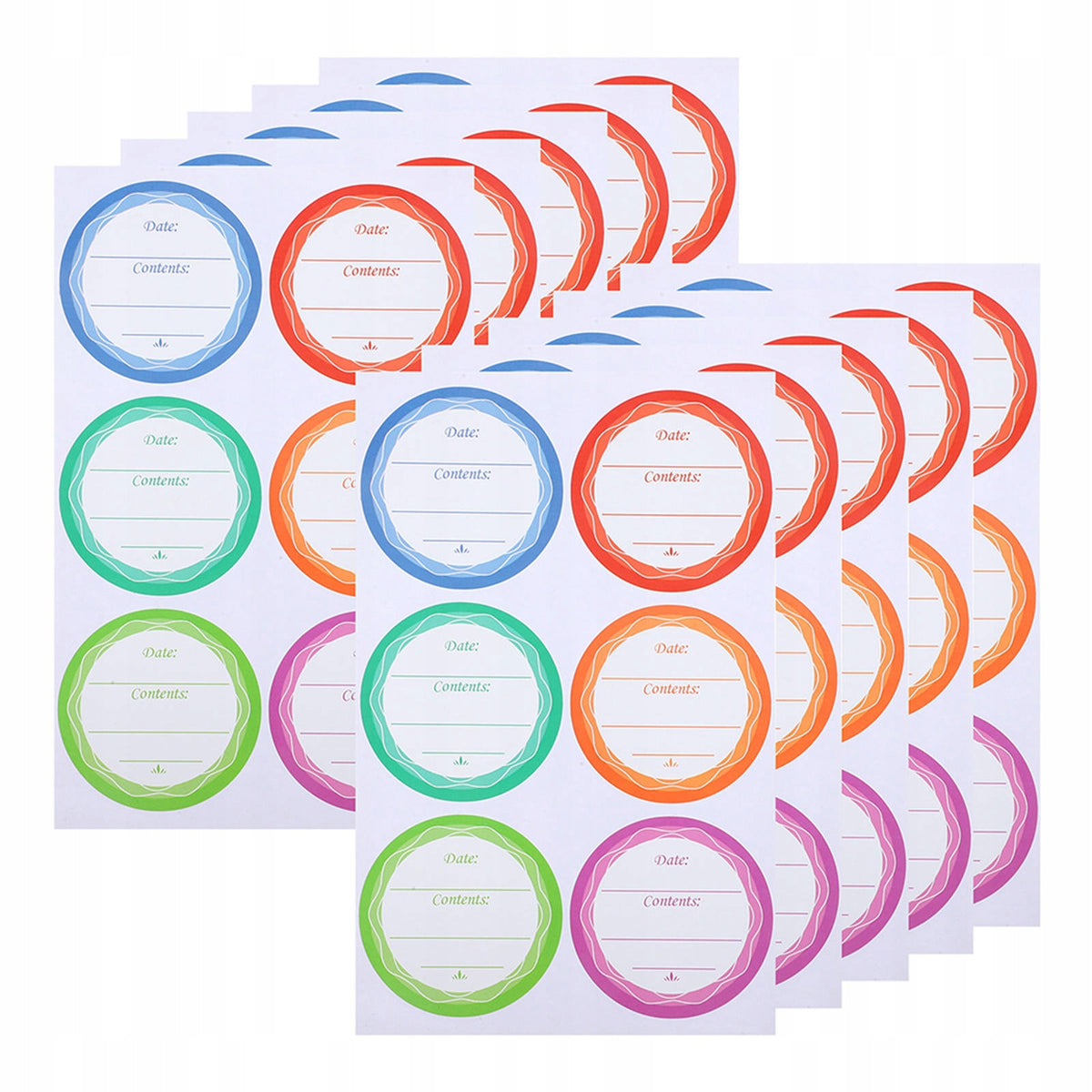 180Pcs Waterproof Date Labels - Removable Colorful Stickers for Glass Jars Label length 135 mm