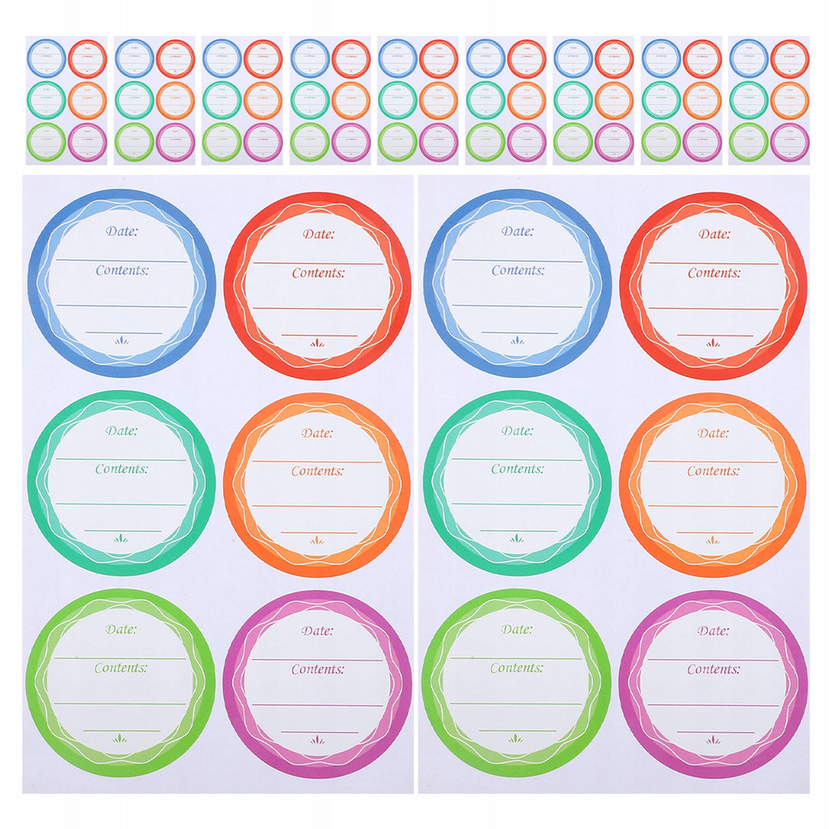180Pcs Waterproof Date Labels - Removable Colorful Stickers for Glass Jars