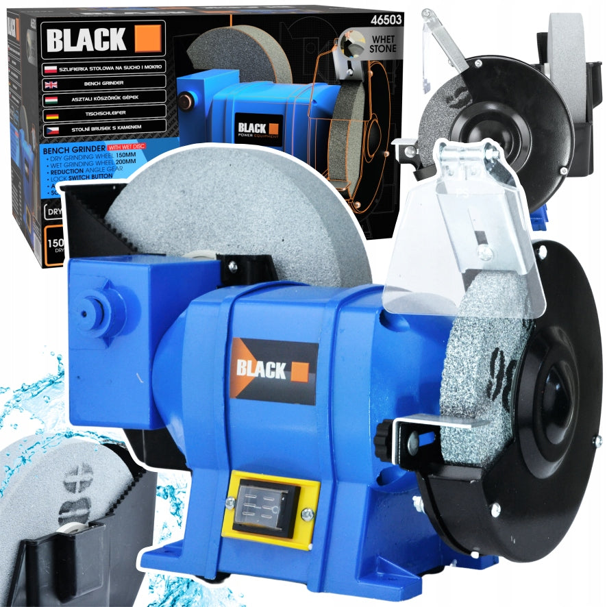 1850W DRY AND WET TABLE GRINDER 2 STONES BLACK