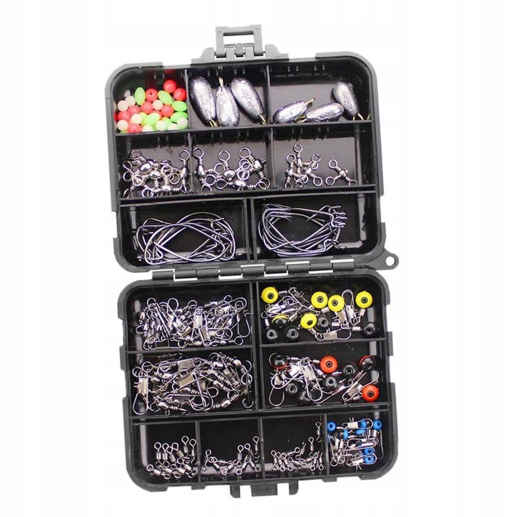 187/160pcs Fishing Accessories, Including Jig Hooks, Rolling Swivels 160Pcs