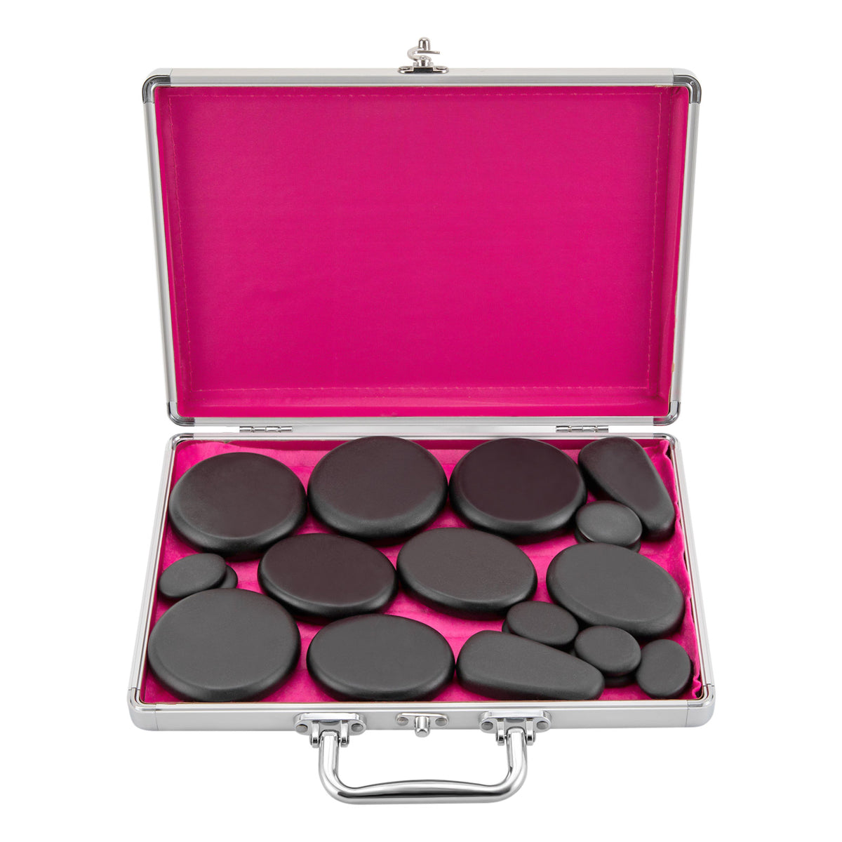 18PCS HOT STONE MASSAGE KIT WITH HEATER, VOLCANIC STONES FOR SPA THERAPY Packaging status original