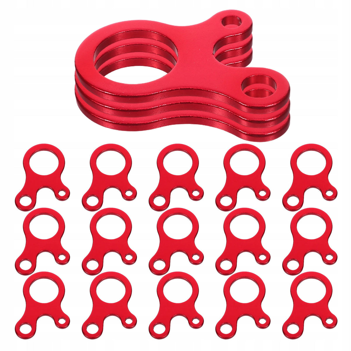 18Pcs Red Aluminum Alloy Tent Rope Tensioners with 3-Hole Windproof Buckle Manufacturer code 21756632