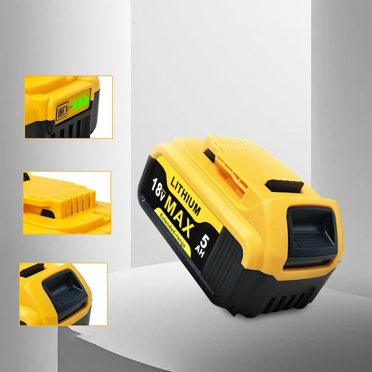 18V 5.0Ah Battery Pack for DeWalt DCB200 DCB184 DCB204 DCD DCFDCG DCS Voltage (V) 18 V