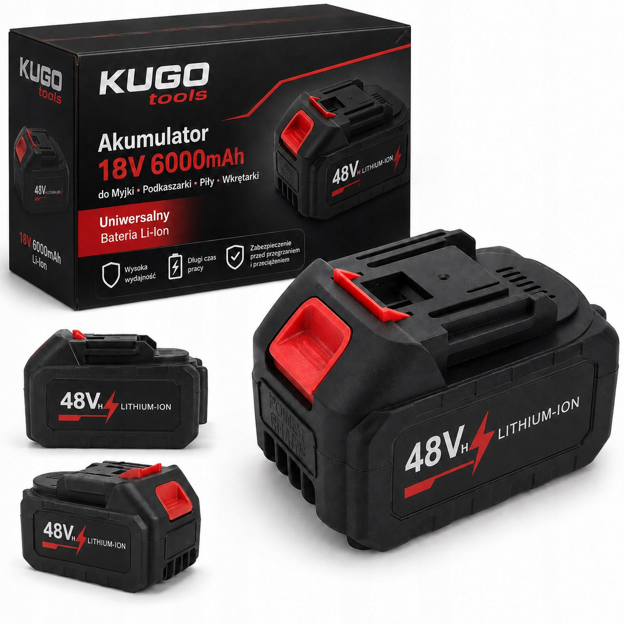 18V 6000mAh Battery for Washer Trimmer Saw Screwdriver Universal AKU