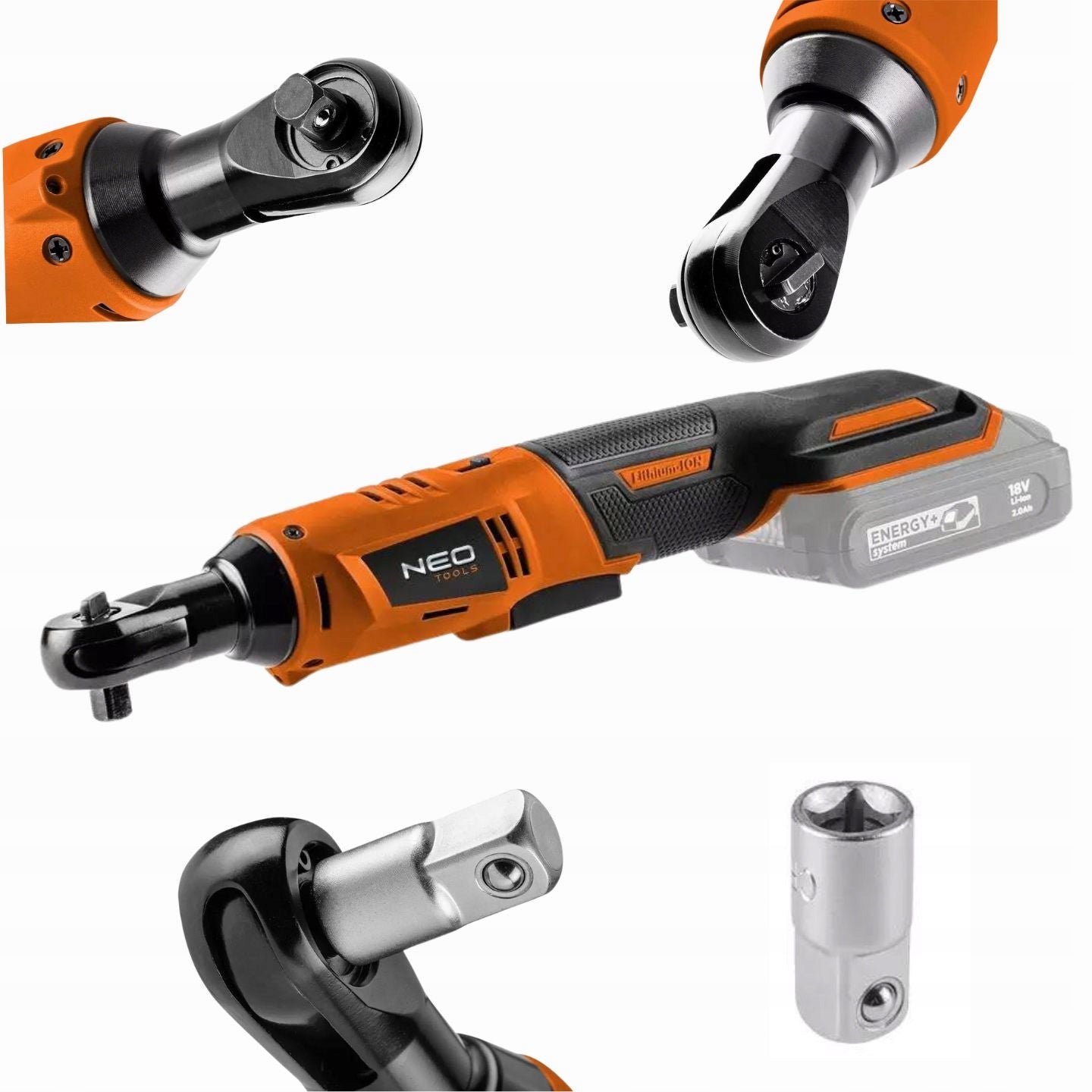 18V 60NM CORDLESS IMPACT RATCHET + 2AH BATTERY + NEO CHARGER Brand NEO TOOLS