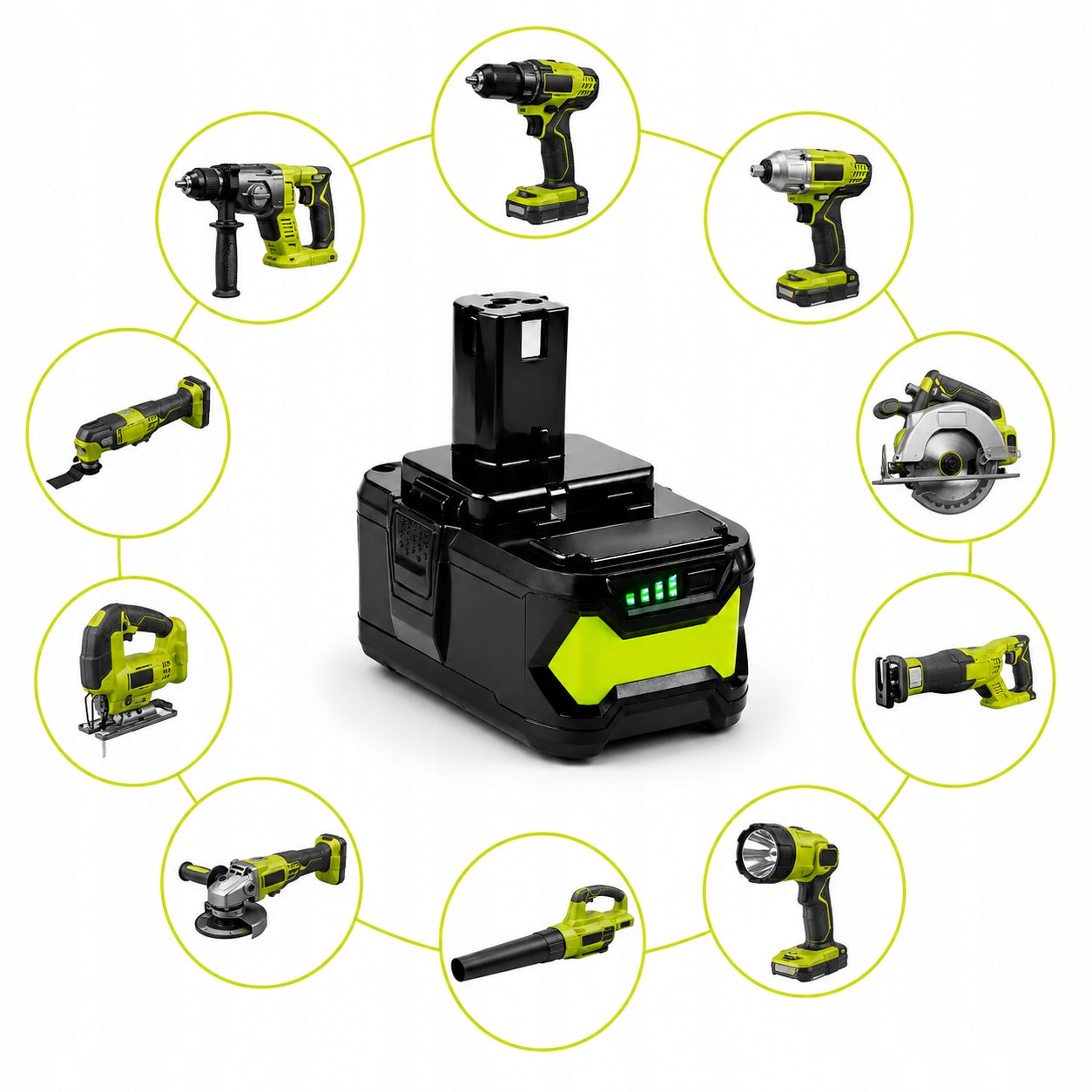 18V 8.0Ah Lithium-Ion Battery Replacement for Ryobi P102 P107 P108 Battery Series Ryobi 18V ONE+