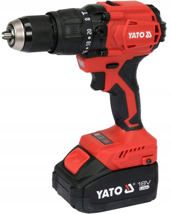 18V BRUSHLESS AKU IMPACT DRILL WITH TWO 4AH BATTERIES AND CHARGER Manufacturer code YT-8277915
