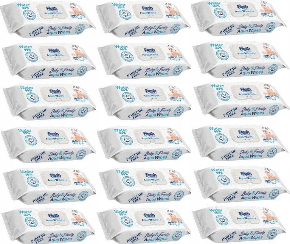 18x AQUAWIPES WIPES WET WIPES CHILDREN AQUA WIPES 99% WATER 1080pcs Packaging status original