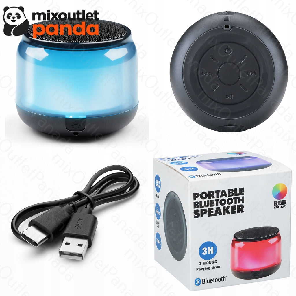 196.Portable RGB Bluetooth Speaker 3W USB-C 3h Wireless Playback