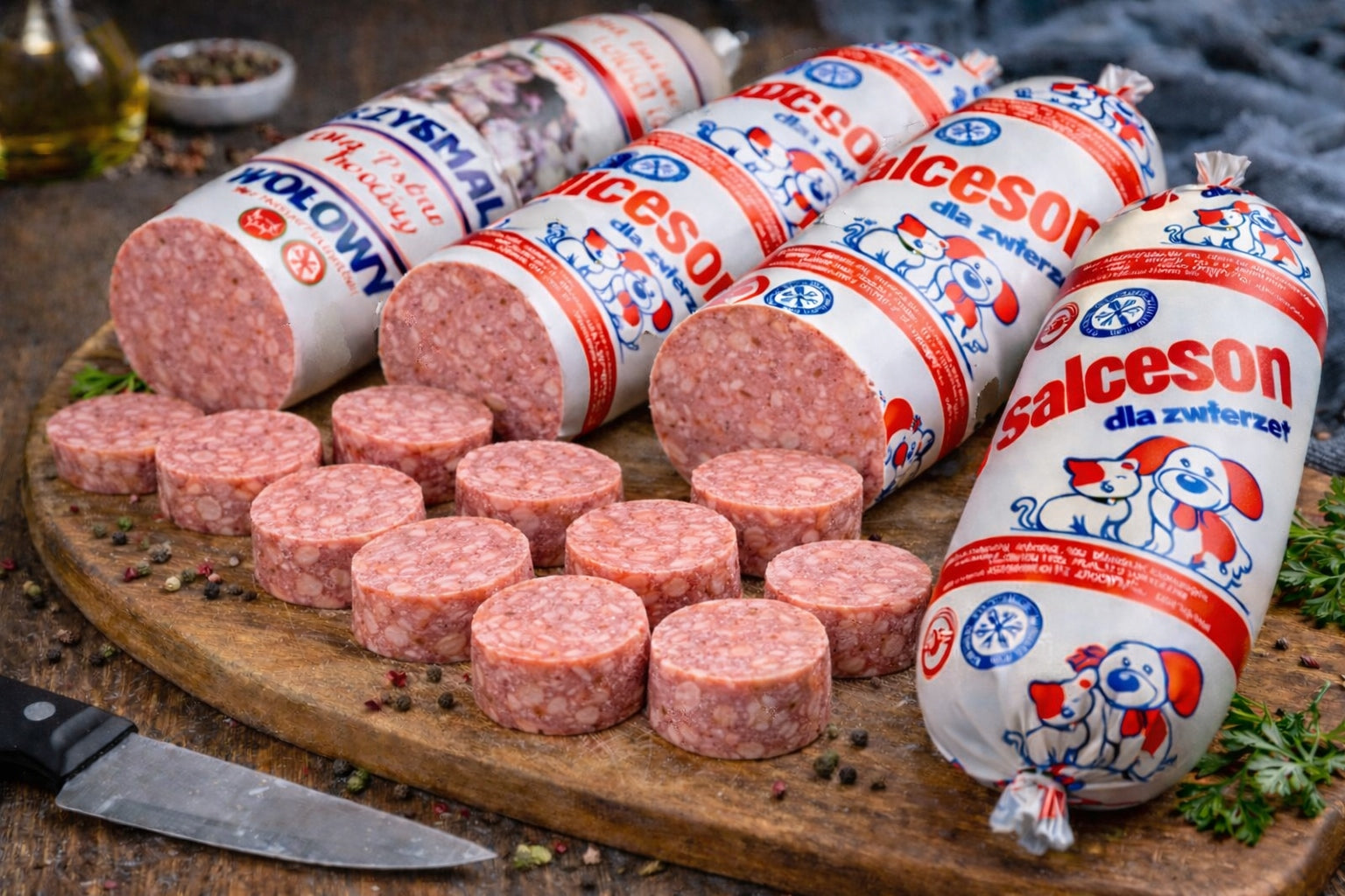 19x1kg Dog Food Bar Treat and Beef Salceson 95% Meat Manufacturer code Karma dla Psa Przysmak Wołowy Salceson